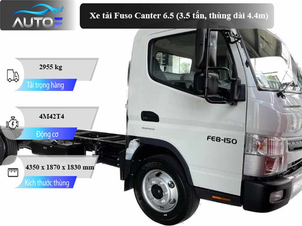 Xe tải Fuso Canter 6.5 (3.5 tấn, dài 4.4m): Thông số, giá bán
